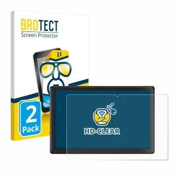 Vorderseite einer Produktverpackung mit dem Markenlogo BROTECT. Daneben ist das Gerät SGIN T10P 10.1