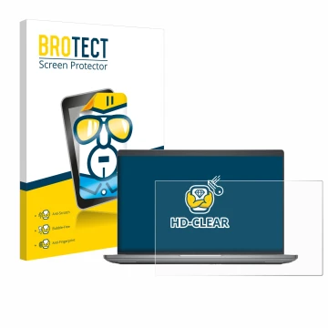 Vorderseite einer Produktverpackung mit dem Markenlogo BROTECT. Daneben ist das Gerät Dell Precision 3591 Workstation mit dem 