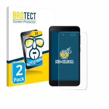 Vorderseite einer Produktverpackung mit dem Markenlogo BROTECT. Daneben ist das Gerät ZTE Blade A35 lite mit dem zugehörigen D