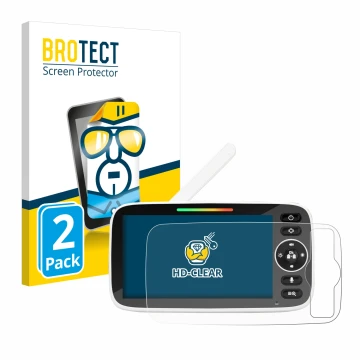 Vorderseite einer Produktverpackung mit dem Markenlogo BROTECT. Daneben ist das Gerät Yuede Babyphone Monitor 5