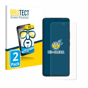 Vorderseite einer Produktverpackung mit dem Markenlogo BROTECT. Daneben ist das Gerät Xiaomi Redmi K80 Pro mit dem zugehörigen