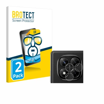 Vorderseite einer Produktverpackung mit dem Markenlogo BROTECT. Daneben ist das Gerät Xiaomi Redmi Note 14 Pro (NUR Kameraschu