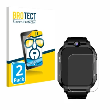Vorderseite einer Produktverpackung mit dem Markenlogo BROTECT. Daneben ist das Gerät Blackview Z20 Kids Smartwatch mit dem zu