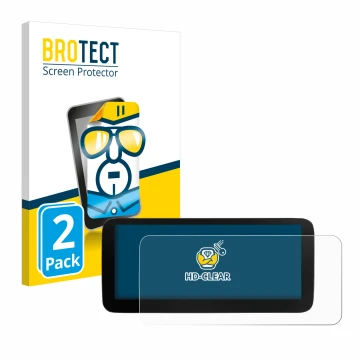 Vorderseite einer Produktverpackung mit dem Markenlogo BROTECT. Daneben ist das Gerät Xtrons B0CMTQ48KL 10,25