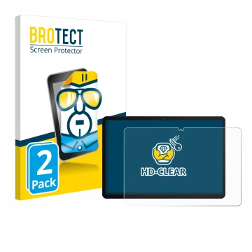 Vorderseite einer Produktverpackung mit dem Markenlogo BROTECT. Daneben ist das Gerät Chuwi Hi10 X1 mit dem zugehörigen Displa