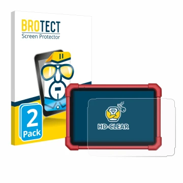 Vorderseite einer Produktverpackung mit dem Markenlogo BROTECT. Daneben ist das Gerät Launch X-431 Euro Link mit dem zugehörig