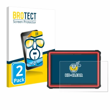 Vorderseite einer Produktverpackung mit dem Markenlogo BROTECT. Daneben ist das Gerät Launch X-431 PRO3S+ Elite mit dem zugehö