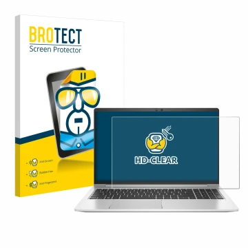 Vorderseite einer Produktverpackung mit dem Markenlogo BROTECT. Daneben ist das Gerät HP EliteBook 650 G10 mit dem zugehörigen
