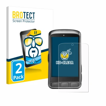 Vorderseite einer Produktverpackung mit dem Markenlogo BROTECT. Daneben ist das Gerät Wahoo Elemnt ACE mit dem zugehörigen Dis
