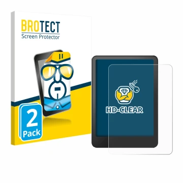 Vorderseite einer Produktverpackung mit dem Markenlogo BROTECT. Daneben ist das Gerät Amazon Kindle Paperwhite 2024 Signature 