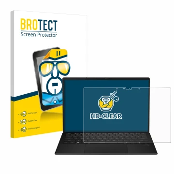 Vorderseite einer Produktverpackung mit dem Markenlogo BROTECT. Daneben ist das Gerät ASUS ROG Flow Z13 2025 mit dem zugehörig