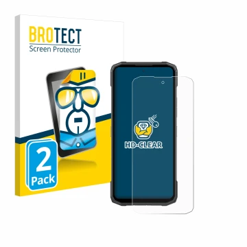 Vorderseite einer Produktverpackung mit dem Markenlogo BROTECT. Daneben ist das Gerät Doogee Blade 10 Power mit dem zugehörige