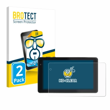 Vorderseite einer Produktverpackung mit dem Markenlogo BROTECT. Daneben ist das Gerät Lisciani Mio Tab 7 mit dem zugehörigen D