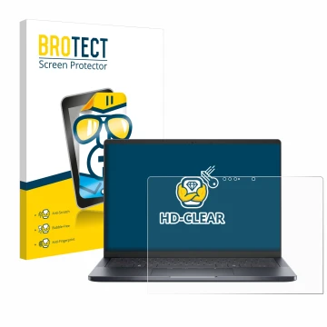 Vorderseite einer Produktverpackung mit dem Markenlogo BROTECT. Daneben ist das Gerät Dell Pro 14 Premium PA14250 Touch mit de