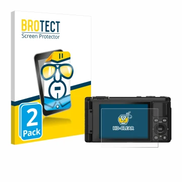 Vorderseite einer Produktverpackung mit dem Markenlogo BROTECT. Daneben ist das Gerät Yashica City 200 mit dem zugehörigen Dis