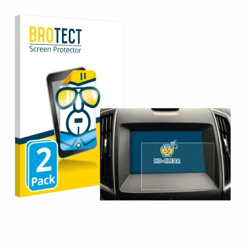 Vorderseite einer Produktverpackung mit dem Markenlogo BROTECT. Daneben ist das Gerät Ford Galaxy Infotainment Sync 3 (2019) m