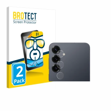 Vorderseite einer Produktverpackung mit dem Markenlogo BROTECT. Daneben ist das Gerät Samsung Galaxy S25 Plus (NUR Kameraschut