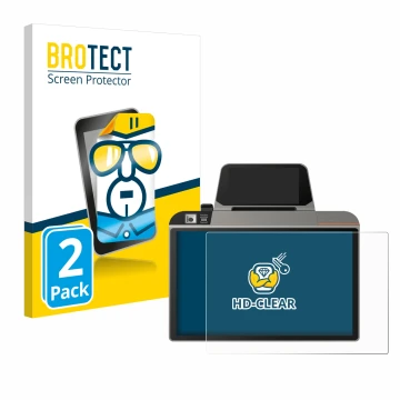 Vorderseite einer Produktverpackung mit dem Markenlogo BROTECT. Daneben ist das Gerät Sunmi D3 Mini mit dem zugehörigen Displa
