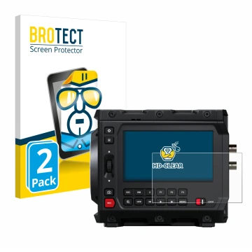 Vorderseite einer Produktverpackung mit dem Markenlogo BROTECT. Daneben ist das Gerät Blackmagic Design Pyxis 6K 4