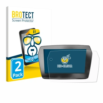 Vorderseite einer Produktverpackung mit dem Markenlogo BROTECT. Daneben ist das Gerät Voge 525DSX 2025 mit dem zugehörigen Dis