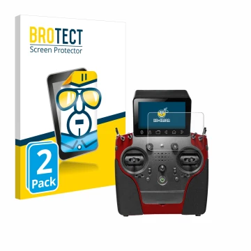 Vorderseite einer Produktverpackung mit dem Markenlogo BROTECT. Daneben ist das Gerät PowerBox Systems Atom mit dem zugehörige