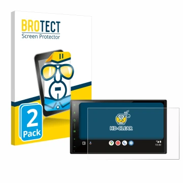 Vorderseite einer Produktverpackung mit dem Markenlogo BROTECT. Daneben ist das Gerät Pioneer SPH-DA77DAB mit dem zugehörigen 