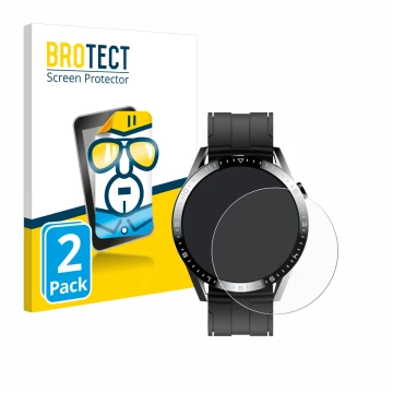 Vorderseite einer Produktverpackung mit dem Markenlogo BROTECT. Daneben ist das Gerät Tracer Smartwatch SM9 mit dem zugehörige