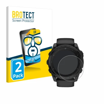 Vorderseite einer Produktverpackung mit dem Markenlogo BROTECT. Daneben ist das Gerät Garmin Tactix 8 AMOLED (51 mm) mit dem z