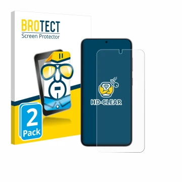 Vorderseite einer Produktverpackung mit dem Markenlogo BROTECT. Daneben ist das Gerät Samsung Galaxy S25 Plus Enterprise Editi