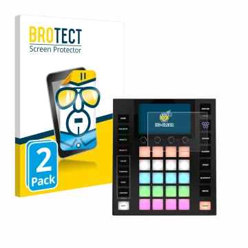 Vorderseite einer Produktverpackung mit dem Markenlogo BROTECT. Daneben ist das Gerät Wolfmix W1 MK2 mit dem zugehörigen Displ