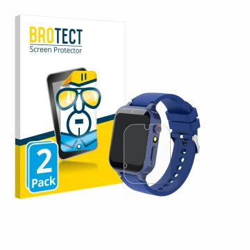 Vorderseite einer Produktverpackung mit dem Markenlogo BROTECT. Daneben ist das Gerät Ruopoem Kids Smartwatch 1.54