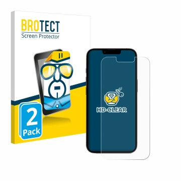 Vorderseite einer Produktverpackung mit dem Markenlogo BROTECT. Daneben ist das Gerät Apple iPhone 16e mit dem zugehörigen Dis