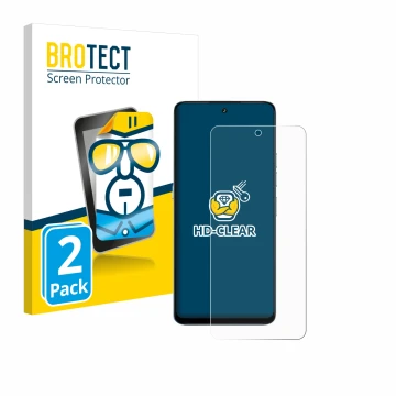 Vorderseite einer Produktverpackung mit dem Markenlogo BROTECT. Daneben ist das Gerät Umidigi Note 100 5G mit dem zugehörigen 