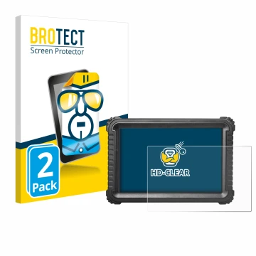 Vorderseite einer Produktverpackung mit dem Markenlogo BROTECT. Daneben ist das Gerät iCarsoft CR Ultra mit dem zugehörigen Di
