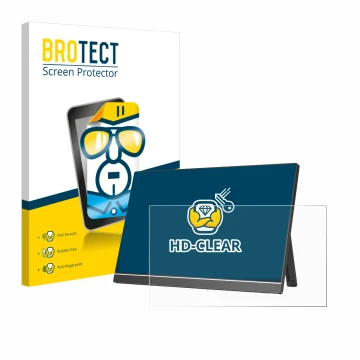 Vorderseite einer Produktverpackung mit dem Markenlogo BROTECT. Daneben ist das Gerät Arzopa Z1RC 16