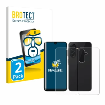 Vorderseite einer Produktverpackung mit dem Markenlogo BROTECT. Daneben ist das Gerät Samsung Galaxy A26 5G (Display+Rückseite
