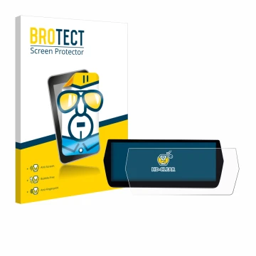 Vorderseite einer Produktverpackung mit dem Markenlogo BROTECT. Daneben ist das Gerät MG ZS Hybrid+ mit dem zugehörigen Displa