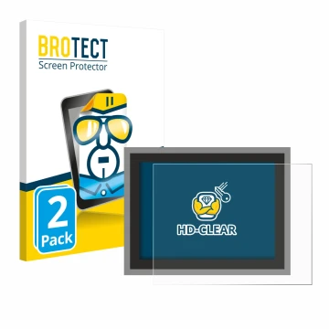 Vorderseite einer Produktverpackung mit dem Markenlogo BROTECT. Daneben ist das Gerät Megger MFT-X1 mit dem zugehörigen Displa