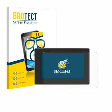 Vorderseite einer Produktverpackung mit dem Markenlogo BROTECT. Daneben ist das Gerät Tesla Model Y Juniper 2025 mit dem zugeh