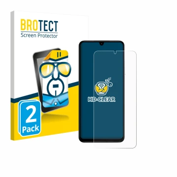 Vorderseite einer Produktverpackung mit dem Markenlogo BROTECT. Daneben ist das Gerät Xiaomi Poco C71 mit dem zugehörigen Disp