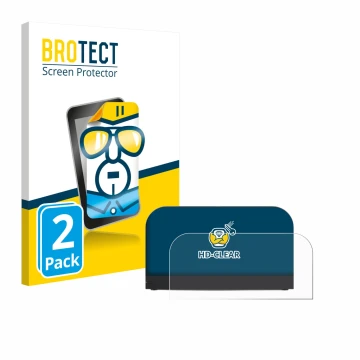 Vorderseite einer Produktverpackung mit dem Markenlogo BROTECT. Daneben ist das Gerät Nintendo Switch 2 Station mit dem zugehö