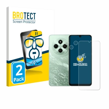 Vorderseite einer Produktverpackung mit dem Markenlogo BROTECT. Daneben ist das Gerät Xiaomi Poco C75 (Display+Kamera) mit dem