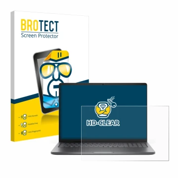 Vorderseite einer Produktverpackung mit dem Markenlogo BROTECT. Daneben ist das Gerät Dell Pro 16 PC16250 mit dem zugehörigen 