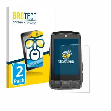 Vorderseite einer Produktverpackung mit dem Markenlogo BROTECT. Daneben ist das Gerät Wahoo Elemnt Bolt 3 mit dem zugehörigen 