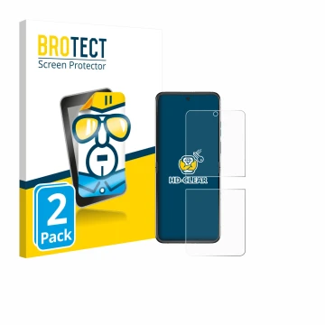 Vorderseite einer Produktverpackung mit dem Markenlogo BROTECT. Daneben ist das Gerät Motorola Razr 60 mit dem zugehörigen Dis