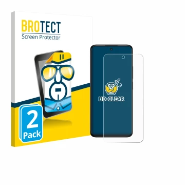 Vorderseite einer Produktverpackung mit dem Markenlogo BROTECT. Daneben ist das Gerät TCL 60 5G mit dem zugehörigen Displaysch