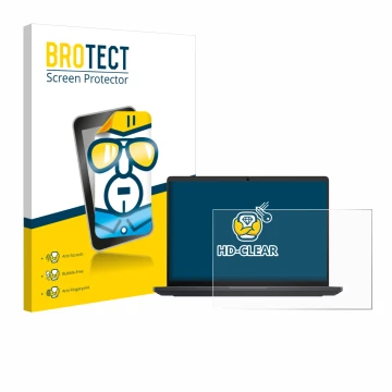 Vorderseite einer Produktverpackung mit dem Markenlogo BROTECT. Daneben ist das Gerät Dell Pro Max 16 mit dem zugehörigen Disp