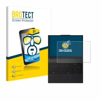 Vorderseite einer Produktverpackung mit dem Markenlogo BROTECT. Daneben ist das Gerät Lenovo ThinkPad T16 Gen 4 mit dem zugehö