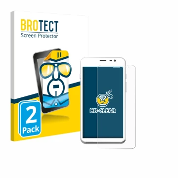 Vorderseite einer Produktverpackung mit dem Markenlogo BROTECT. Daneben ist das Gerät Pax CCV Fly A77 mit dem zugehörigen Disp