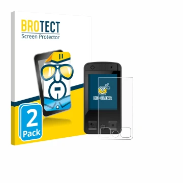 Vorderseite einer Produktverpackung mit dem Markenlogo BROTECT. Daneben ist das Gerät Bosch Kiox 400C mit dem zugehörigen Disp